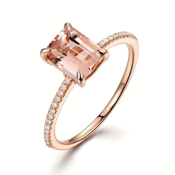 NEW 2 Piece Rose Gold Ring Set Sz 7 - Picture 3 of 5
